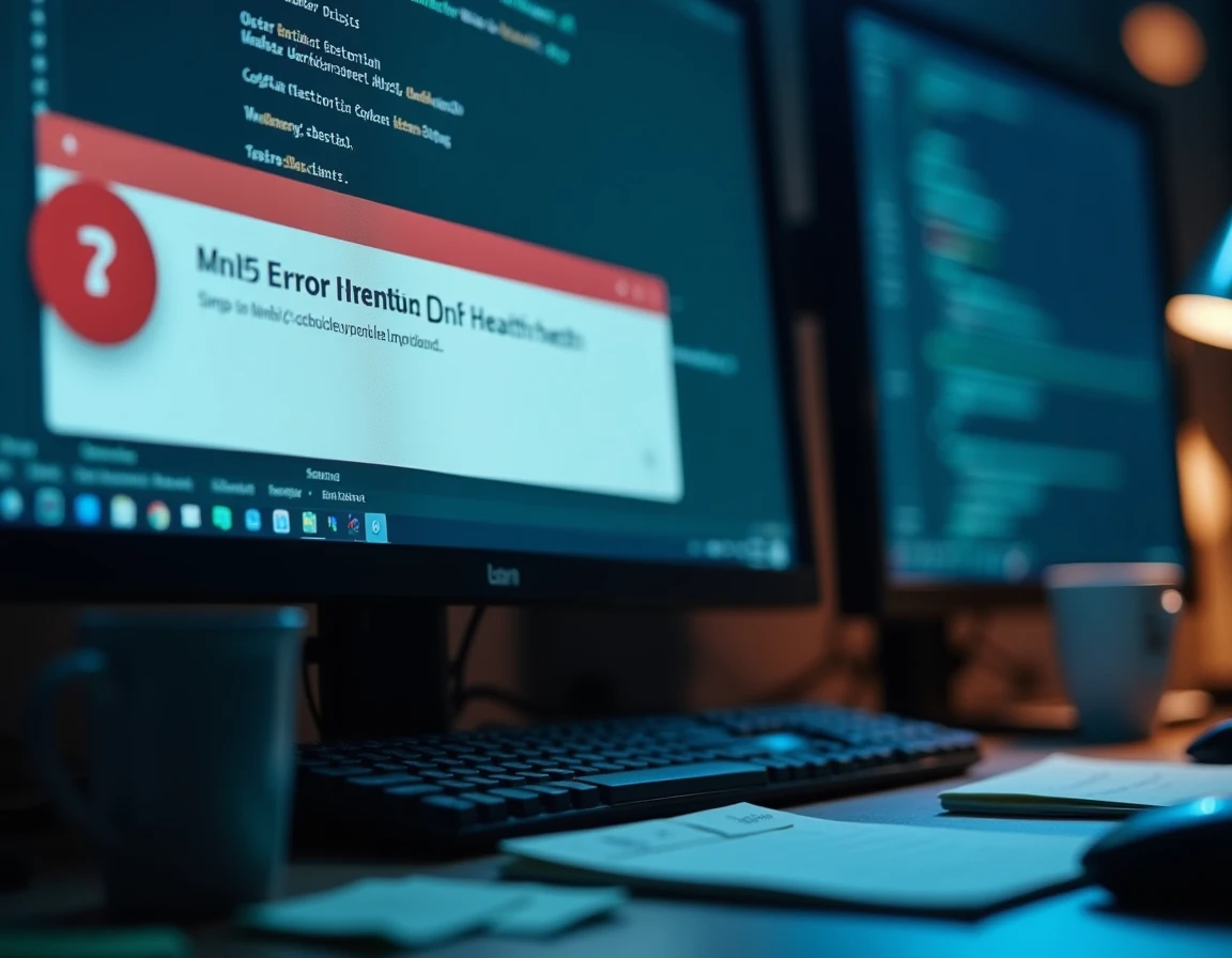 Écran d'ordinateur affichant un test DNS avec statut rouge lors d'un diagnostic réseau en entreprise